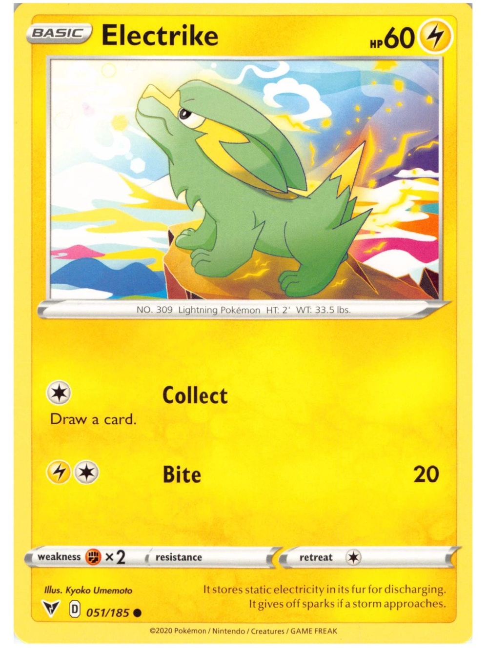POKEMON CARD TCG - Electrike - Vivid Voltage - 051/185